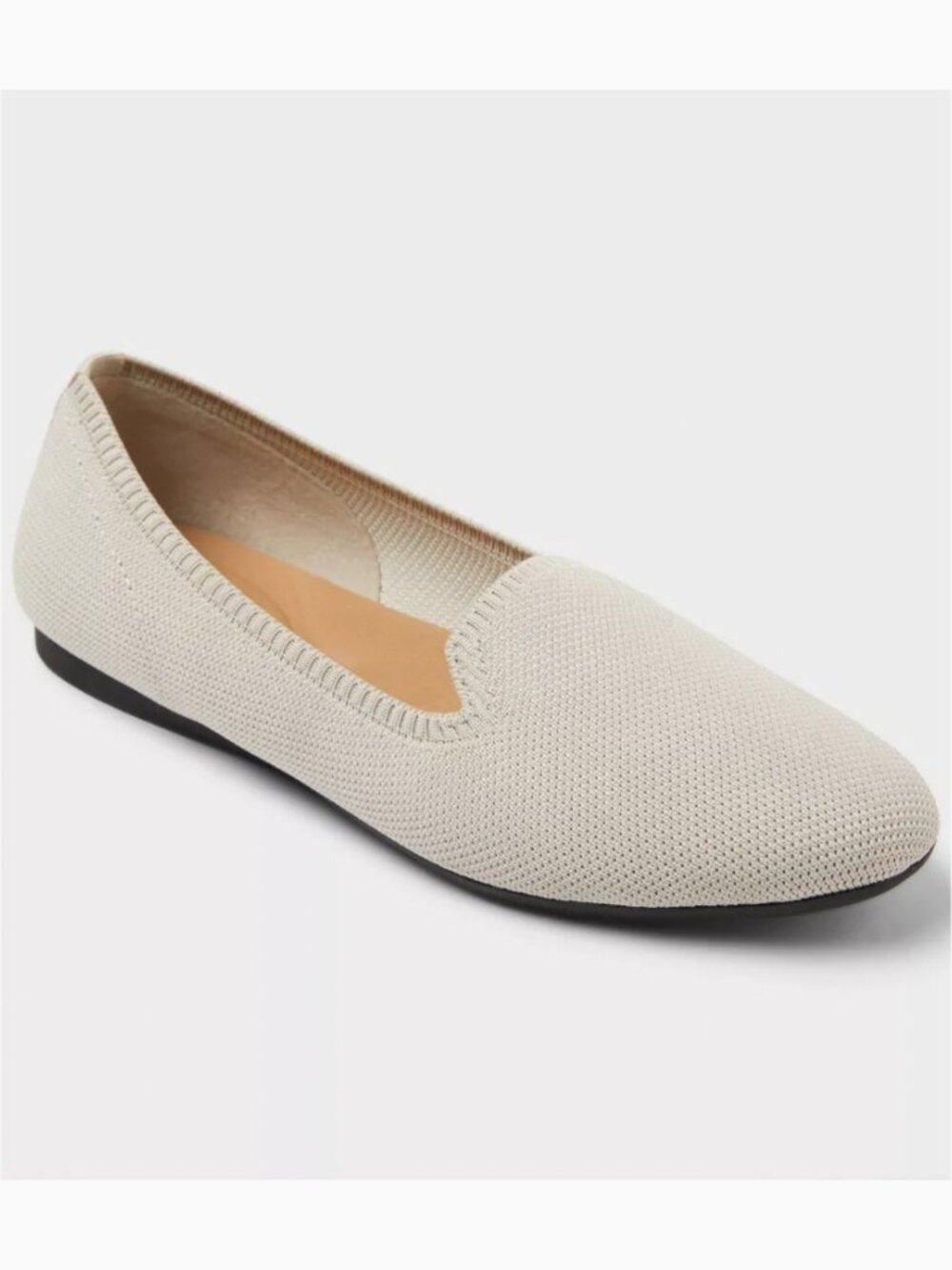 A New Day Knit Pointed Toe Loafer Slip On Flats Taupe 11 NWT